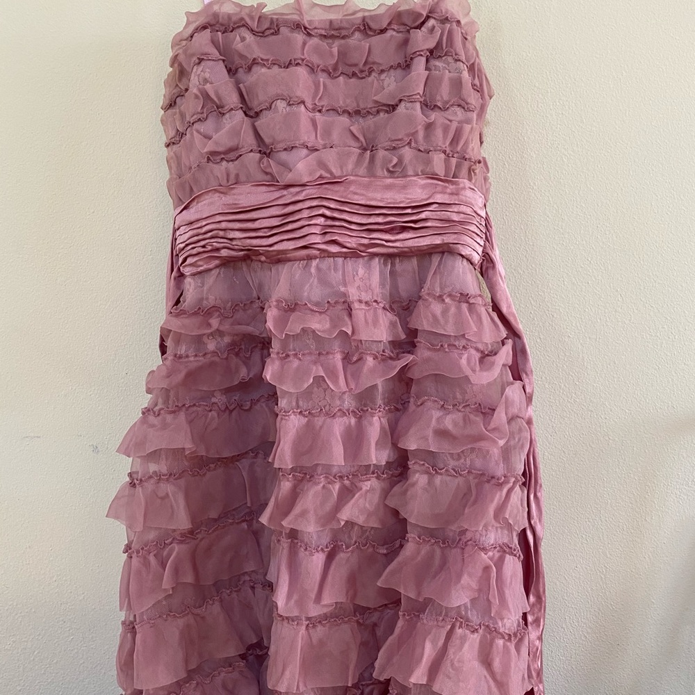 BCBG Pink ruffle dress
